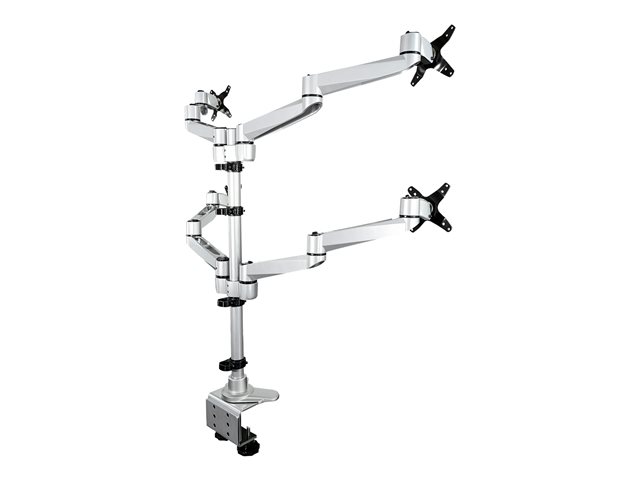 Elara StarTech.com Desk Mount Quad Monitor Arm Premium Articulating VESA 4 Monitor Mount 2x2 Up To 27" Ergonomic Height Adjustable Pole Mount Tilt/Swivel