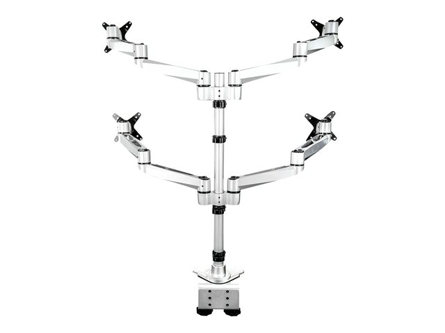 Elara StarTech.com Desk Mount Quad Monitor Arm Premium Articulating VESA 4 Monitor Mount 2x2 Up To 27" Ergonomic Height Adjustable Pole Mount Tilt/Swivel