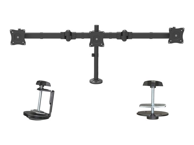 elara StarTech.com Desk Mount Triple Monitor Arm Ergonomic VESA 3 Monitor Mount up to 27" Articulating & Height Adjustable Pole Mount Tilt/Swivel/Rotate
