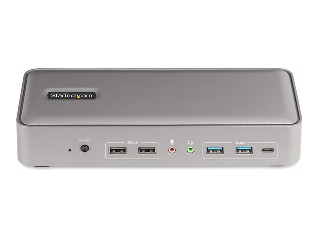 elara StarTech.com Dual-Laptop USB-C KVM Docking Station Dual Monitor 4K 60Hz DisplayPort Dock 5-Port USB Hub GbE 90W/45W Power Delivery to Two Laptops