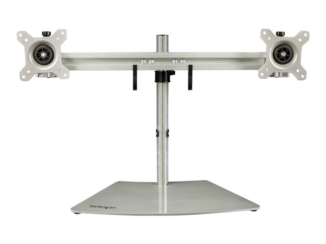 elara StarTech.com Dual Monitor Stand Ergonomic Free Standing Dual Monitor Desktop Stand for two 24" VESA Mount Displays Synchronized Height Adjustable D
