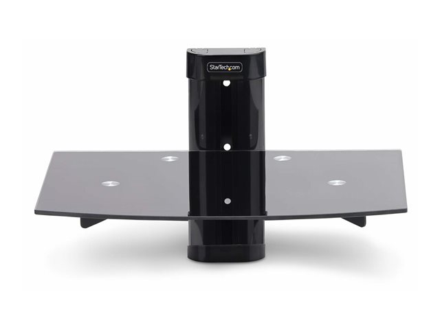 Elara StarTech.com Floating Wall-Mounted AV Shelf Adjustable Height Shelf For Under TV Organize A/V Equipment On Black Tempered Glass Shelf Shelf