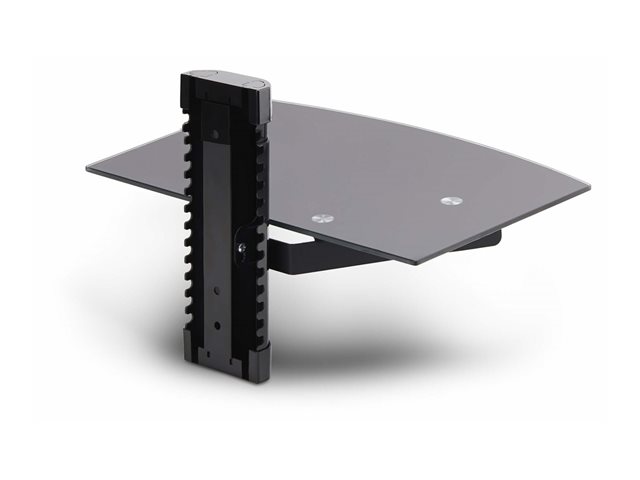 Elara StarTech.com Floating Wall-Mounted AV Shelf Adjustable Height Shelf For Under TV Organize A/V Equipment On Black Tempered Glass Shelf Shelf