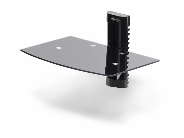 elara StarTech.com Floating Wall-Mounted AV Shelf Adjustable Height Shelf For Under TV Organize A/V Equipment On Black Tempered Glass Shelf shelf
