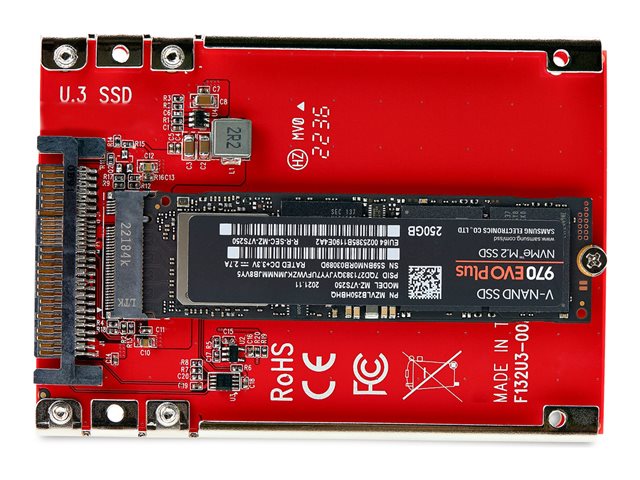 Elara StarTech.com M.2 To U.3 Adapter For M.2 NVMe SSDs PCIe M.2 Drive To 2.5inch U.3 (SFF-TA-1001) Host Adapter/Converter TAA Compliant