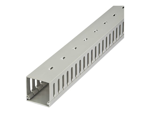 Elara StarTech.com Open Slot Cable Management Raceway With Cover 2"(50mm)W X 2"(50mm)H 6.5ft(2m) Length 1/4"(8mm) Slots PVC Network Cable Hider/Wall Wir