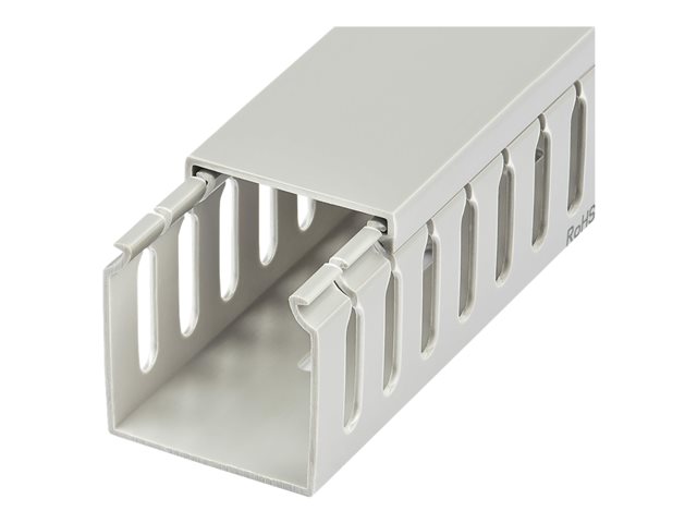 Elara StarTech.com Open Slot Cable Management Raceway With Cover 2"(50mm)W X 2"(50mm)H 6.5ft(2m) Length 1/4"(8mm) Slots PVC Network Cable Hider/Wall Wir