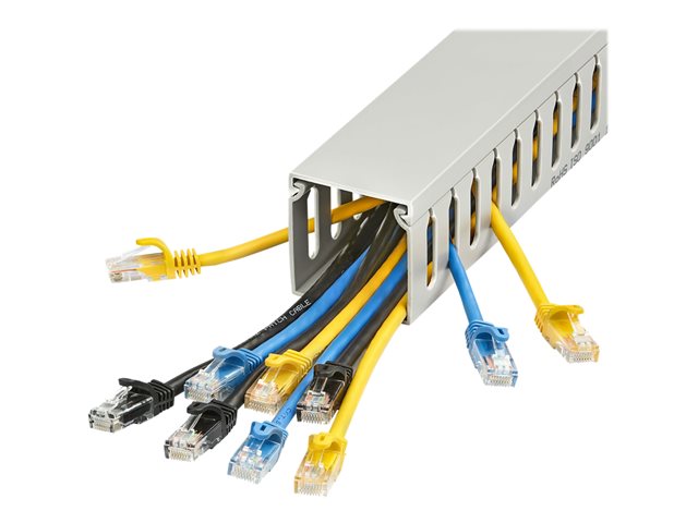 Elara StarTech.com Open Slot Cable Management Raceway With Cover 2"(50mm)W X 2"(50mm)H 6.5ft(2m) Length 1/4"(8mm) Slots PVC Network Cable Hider/Wall Wir