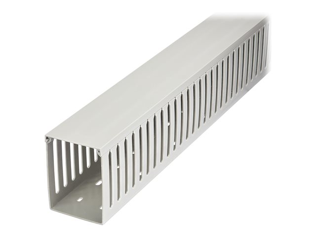elara StarTech.com Open Slot Cable Management Raceway with Cover 3"(75mm)W x 3-7/8"(10cm)H 6.5ft(2m) length 1/4"(8mm) Slots PVC Network Cord Hider/Wall