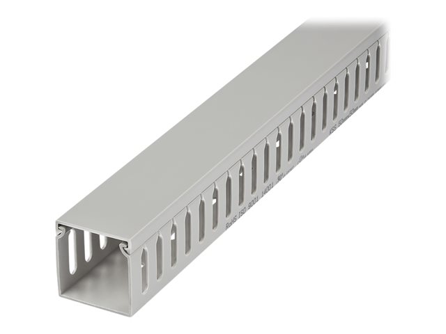 elara StarTech.com Open Slot Cable Management Raceway with Cover 2"(50mm)W x 2"(50mm)H 6.5ft(2m) length 1/4"(8mm) Slots PVC Network Cable Hider/Wall Wir