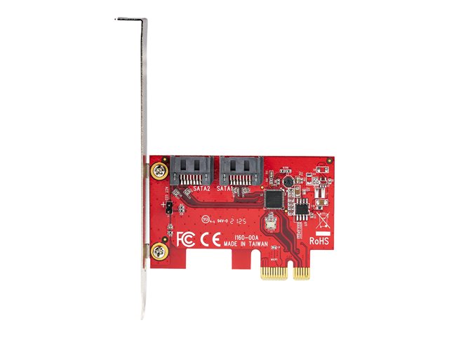 Elara StarTech.com SATA PCIe Card 2 Port PCIe SATA Expansion Card 6Gbps SATA Card Full/Low Profile PCI Express To SATA Adapter ASM1061 Non-Raid SATA Co