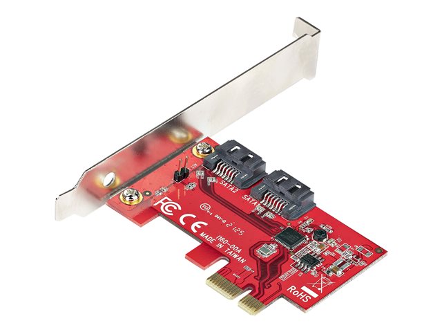 elara StarTech.com SATA PCIe Card 2 Port PCIe SATA Expansion card 6Gbps SATA Card Full/Low Profile PCI Express to SATA Adapter ASM1061 Non-Raid SATA Co