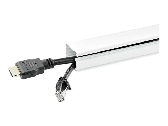Elara StarTech.com Solid Cable Management Raceway With Adhesive Tape & Cover 1-1/8"(32mm)W X 3/4"(20mm)H 6ft(1.8m) Length PVC Network/Power Cord Hider Ki
