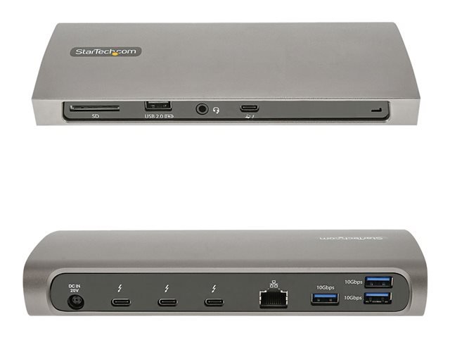 Elara StarTech.com Thunderbolt 4 Dock 96W Power Delivery Single 8K/Dual Monitor 4K 60Hz 3xTB4/USB4 Ports 4xUSB-A SD GbE Thunderbolt 4 Docking Station