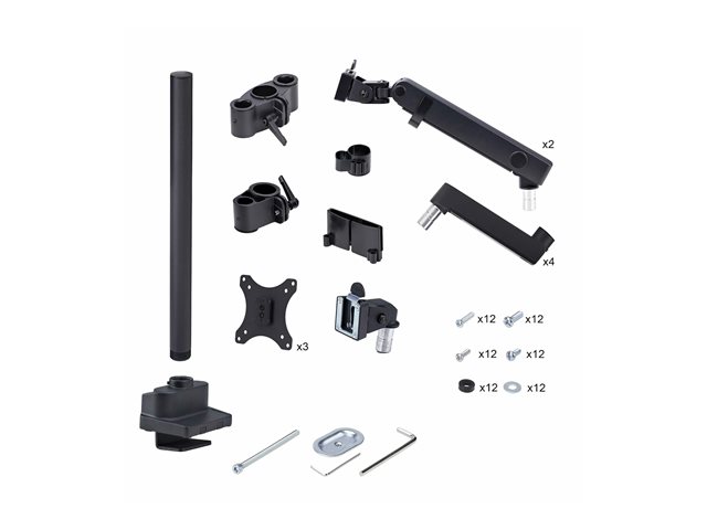 Elara StarTech.com Triple Monitor Desk Mount For Up To Three 27in Screens VESA 75x75/100x100 Tool-Less Arm Adjustments C-Clamp/Grommet Mount Spring-Assi