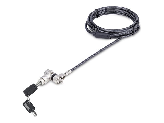 elara StarTech.com Universal Laptop Lock 6.6ft (2m) Security Cable For Notebook Compatible With Noble Wedge/Nano/K-Slot Keyless Combination Locking Cable