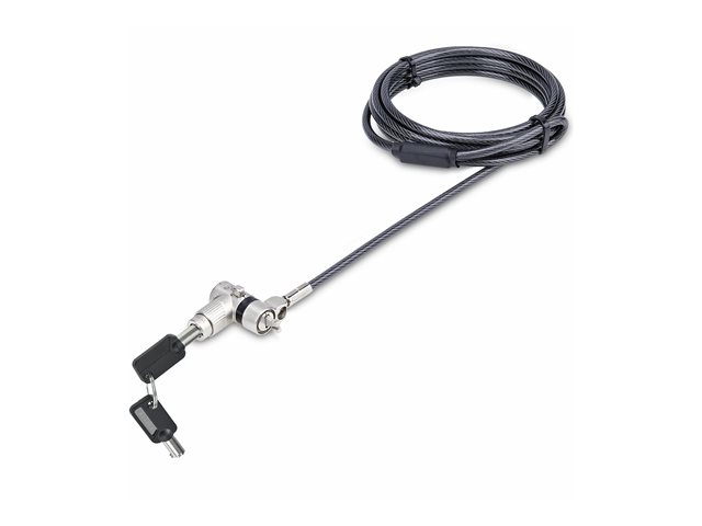elara StarTech.com Universal Laptop Lock 6.6ft (2m) Security Cable For Notebook Compatible With Noble Wedge®/Nano/K-Slot Keyed Locking Cable