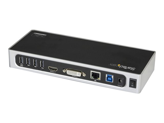 Elara StarTech.com USB 3.0 Docking Station Dual Monitor Laptop Docking Station With HDMI & DVI/VGA Video 6-port USB 3.1 Gen 1 5Gbps Hub GbE Audio Unive