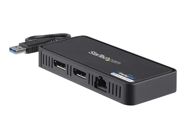 elara StarTech.com USB 3.0 Mini Dock Dual Monitor USB-A Docking Station w/ DisplayPort 4K 60Hz Video & Gigabit Ethernet 1ft (30cm) Cable Portable USB 3.1