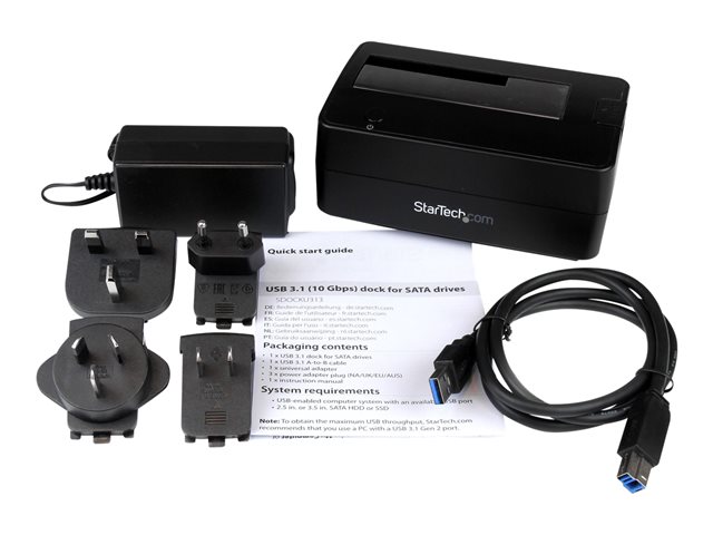 Elara StarTech.com USB 3.1 (10Gbps) Single-Bay Dock For 2.5"/3.5" SATA SSD/HDD