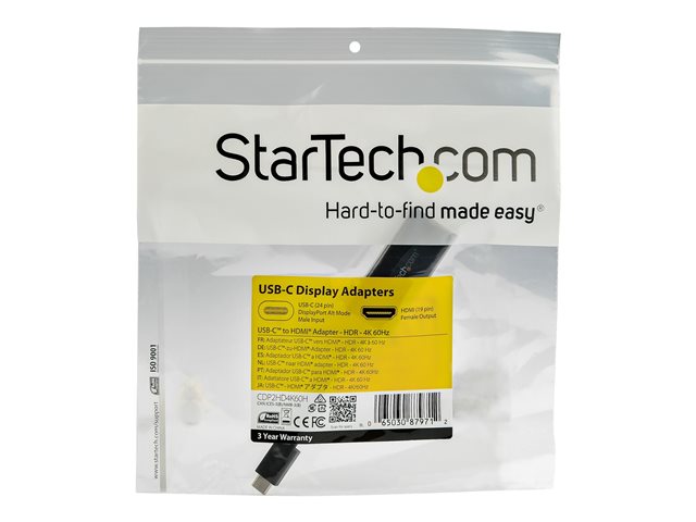 Elara StarTech.com USB 3.1 Type C To HDMI Adapter With HDR