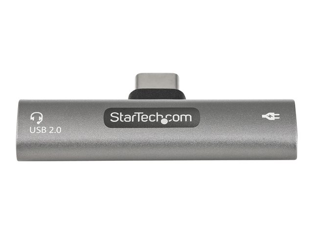 Elara StarTech.com USB C Audio & Charge Adapter USB-C Audio Adapter With USB-C Audio Headphone/Headset Port And 60W USB Type-C Power Delivery Pass-through