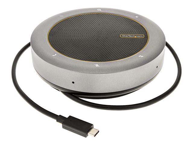 elara StarTech.com USB-C Conference Speaker Mini Dock Portable Boardroom Speaker and Multiport Adapter USB-C to VGA or 4K 60Hz HDMI 2x USB-A (5Gbps) Hub