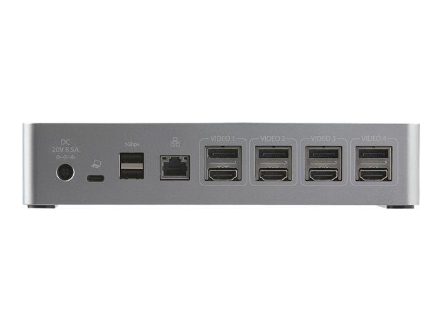 Elara StarTech.com USB-C Dock 4K 60Hz Quad Monitor DisplayPort & HDMI Universal USB C Docking Station With 100W Power Delivery Charging USB Hub W/ 1x USB
