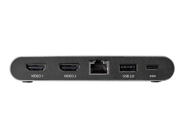 Elara StarTech.com USB C Dock 4K Dual Monitor HDMI Display Mini Laptop Docking Station 100W Power Delivery Passthrough GbE 2-Port USB-A Hub USB Type-C