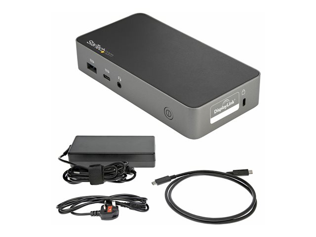 elara StarTech.com USB-C Dock Dual Monitor 1080p HDMI Laptop Docking Station 60W Power Delivery 1x USB-C 3x USB-A Ethernet Dual HDMI Video Display USB