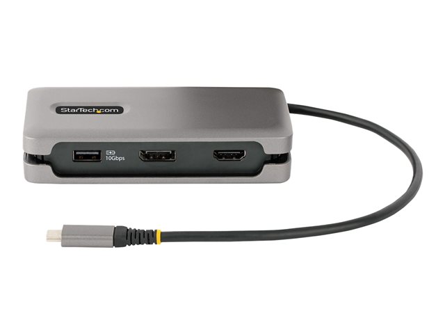 Elara StarTech.com USB-C Multiport Adapter 4K 60Hz HDMI/DP Video 3-Port USB Hub 100W Power Delivery Pass-Through GbE USB Type-C Travel Dock W/ Charging