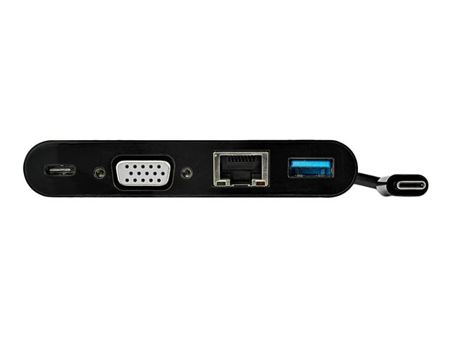 Elara StarTech.com USB C Multiport Adapter Mini USB-C Dock With Single Monitor VGA 1080p Video 60W Power Delivery Passthrough USB 3.1 Gen 1 Type-A 5Gbps