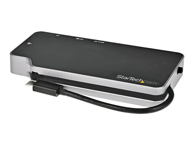 Elara StarTech.com USB C Multiport Adapter USB-C To 4K HDMI Or VGA Display/Video/Monitor With 100W Power Delivery Pass-through 10Gbps USB Hub MicroSD Et