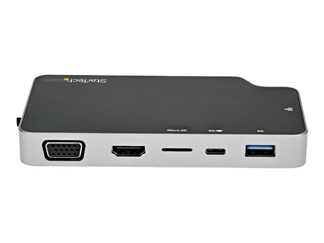 Elara StarTech.com USB C Multiport Adapter USB-C To 4K HDMI Or VGA Display/Video/Monitor With 100W Power Delivery Pass-through 10Gbps USB Hub MicroSD Et