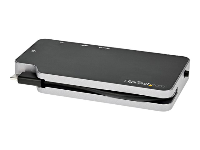 elara StarTech.com USB C Multiport Adapter USB-C to 4K HDMI or VGA Display/Video/Monitor with 100W Power Delivery Pass-through 10Gbps USB Hub MicroSD Et