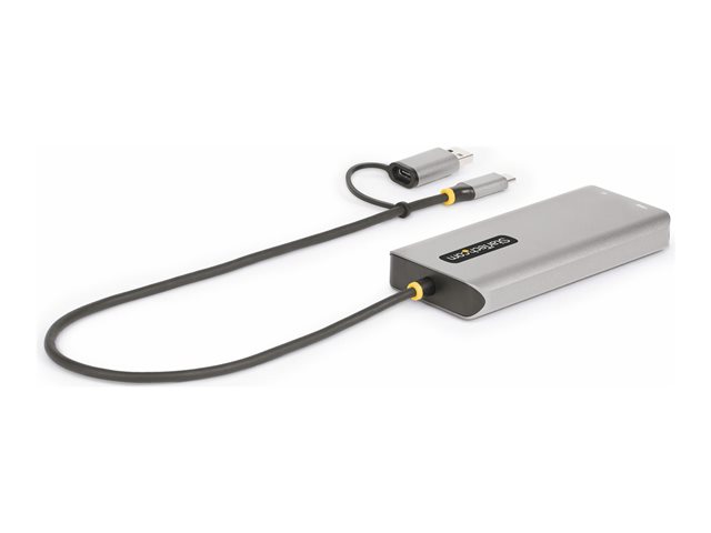 Elara StarTech.com USB-C Multiport Adapter W/Attached USB-C To USB-A Dongle Dual HDMI (4K30Hz/1080p60Hz) 3x USB-A Mini Laptop Docking Station Travel Doc
