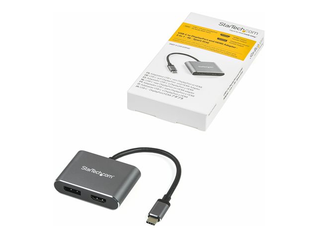 Elara StarTech.com USB C Multiport Video Adapter 4K 60Hz USB-C To HDMI 2.0 Or DisplayPort 1.2 Monitor Adapter USB Type-C 2-in-1 Display Converter HDMI/DP