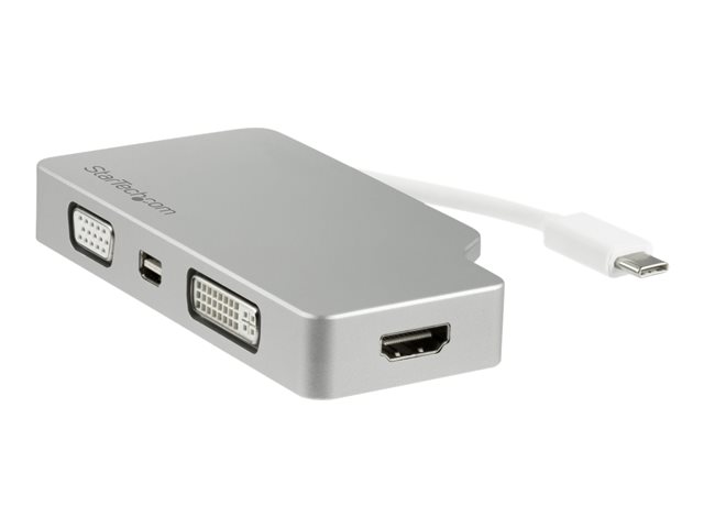 elara StarTech.com USB C Multiport Video Adapter with HDMI VGA Mini DisplayPort or DVI USB Type C Monitor Adapter to HDMI 1.4 or mDP 1.2 (4K) VGA or DVI