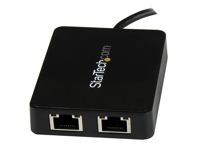 elara StarTech.com USB-C to Dual Gigabit Ethernet Adapter with USB 3.0 (Type-A) Port
