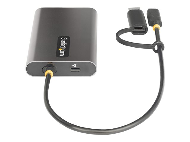 Elara StarTech.com USB-C To Dual-HDMI Adapter USB-C Or A To 2x HDMI 4K 60Hz 100W PD Pass-Through 1ft (30cm) Built-in Cable External Video Graphics Adap