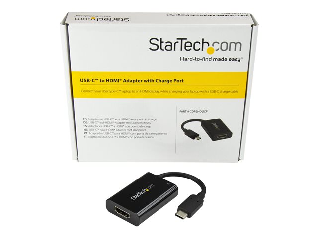elara StarTech.com USB C to HDMI 2.0 Adapter with Power Delivery 4K 60Hz USB Type-C to HDMI Display/Monitor Video Converter 60W PD Pass-Through Charging P