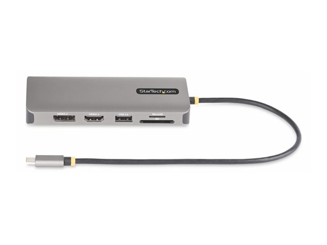 elara StarTech.com USB-C Triple-Monitor Multiport Adapter HDMI/DP/Card Reader