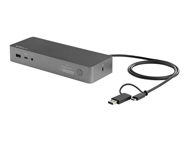 elara StarTech.com USB-C & USB-A Dock Hybrid Universal Laptop Docking Station with 100W Power Delivery Dual Monitor 4K 60Hz HDMI & DisplayPort 4x USB 3.1