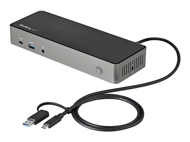 elara StarTech.com USB-C & USB-A Dock Hybrid Universal Triple Monitor Laptop Docking Station w/ DisplayPort & HDMI 4K 60Hz 85W Power Delivery 6x USB Hub