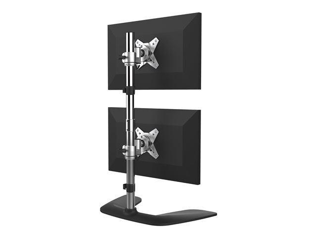 Elara StarTech.com Vertical Dual Monitor Stand Ergonomic Desktop Stacked Two Monitor Stand Up To 27 Inch VESA Mount Displays Free Standing Universal Monit