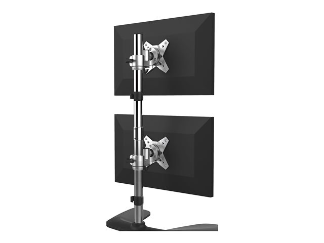 Elara StarTech.com Vertical Dual Monitor Stand Ergonomic Desktop Stacked Two Monitor Stand Up To 27 Inch VESA Mount Displays Free Standing Universal Monit