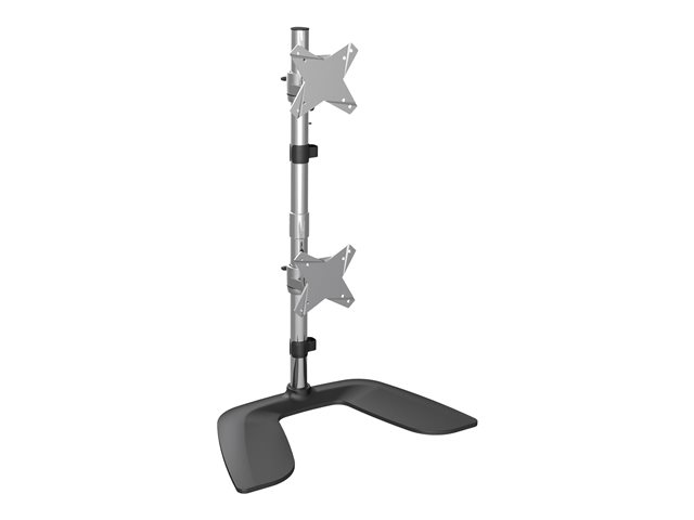 elara StarTech.com Vertical Dual Monitor Stand Ergonomic Desktop Stacked Two Monitor Stand up to 27 inch VESA Mount Displays Free Standing Universal Monit