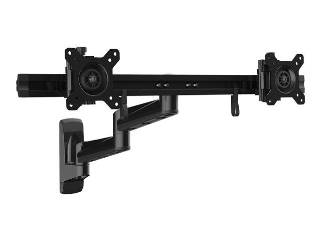 elara StarTech.com Wall Mount Dual Monitor Arm Articulating Ergonomic VESA Wall Mount for 2x 24" Displays Synchronized Adjustable Crossbar Tilt/Swivel/Ro