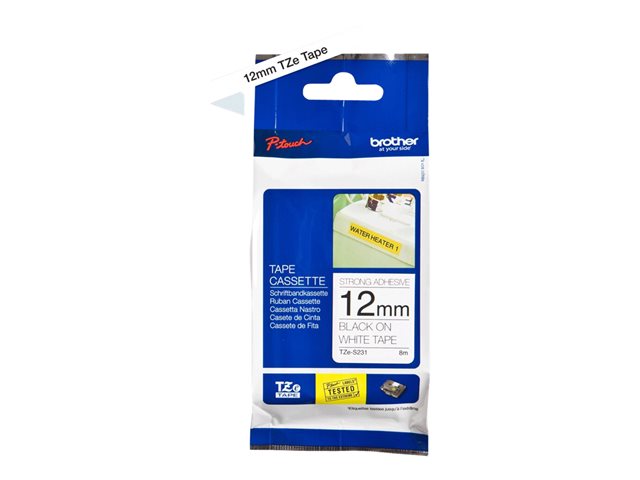 elara TZE-S231 LAMINATED TAPE M 8M 8MBLACK ON WHITE EXTR