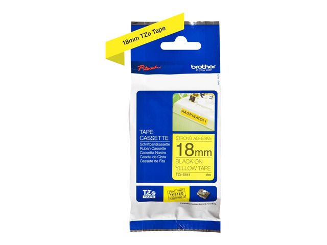 elara TZE-S641 LAMINATED TAPE 18MM 8MBLACK ON YELLOW EXT